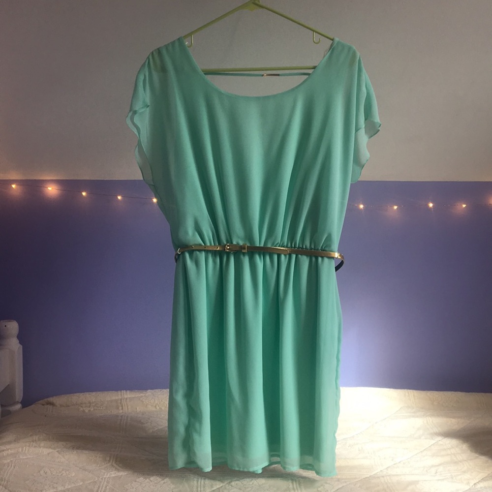 Spring, mint green dress
